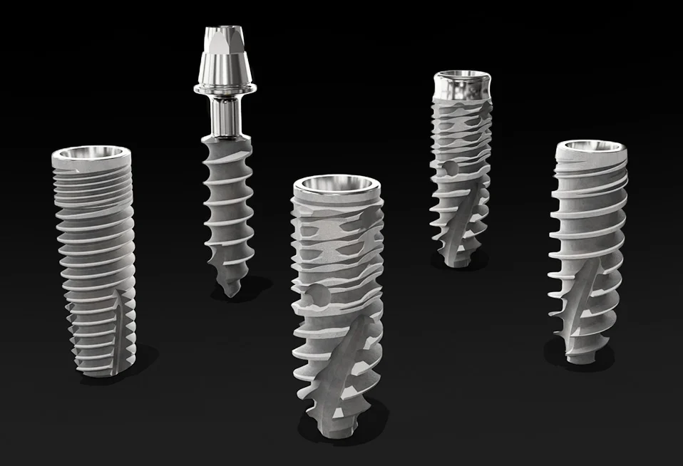 A selection of SGS Dental implant designs